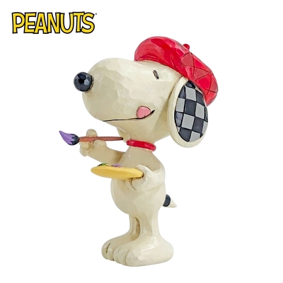 正版授權 Enesco 畫家史努比 迷你塑像 公仔 精品雕塑 Snoopy PEANUTS - 340262