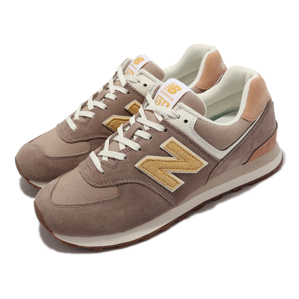 New Balance 休閒鞋 574 男鞋 女鞋 咖啡 黃 麂皮 經典 復古 緩震 情侶鞋 NB ML574RB2D