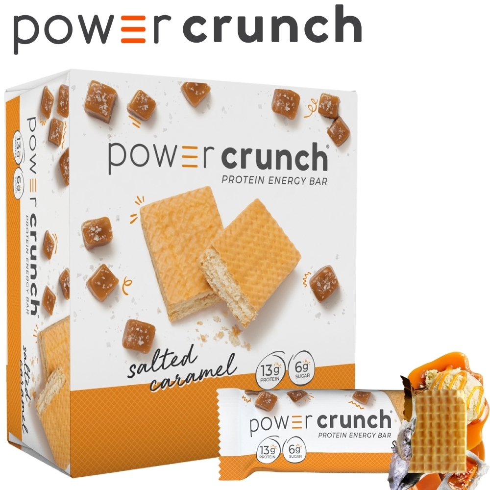 【美國 Power Crunch】Original 高蛋白能量棒 Salted Caramel(海鹽焦糖/12x40g/盒)