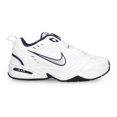 NIKE AIR MONARCH IV 男復古休閒運動鞋-老爹鞋 經典 皮革 415445102 白丈青銀