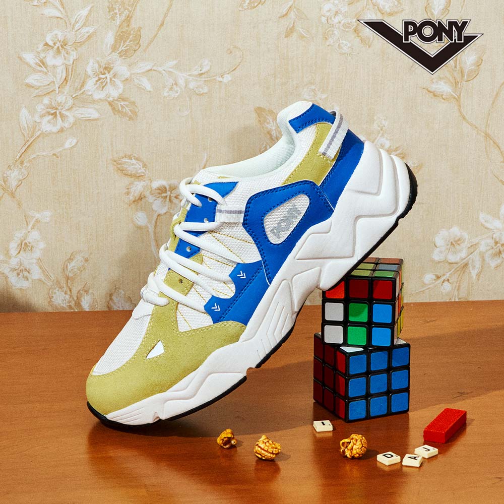 【PONY】MODERN 3 電光鞋 黑白雙色復古慢跑鞋 男鞋-黃/藍