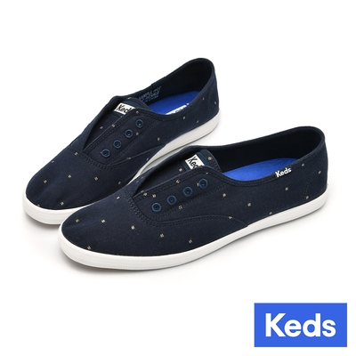 Keds CHILLAX 經典時尚縫線套入式休閒鞋-深藍 9233W112228