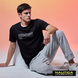 Nautica 男裝 COMPETITION品牌LOGO短袖T恤-黑色