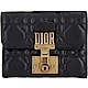 Dior DIORADDICT 頂級小羊皮籐格紋釦式短夾(黑色) product thumbnail 1