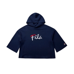 FILA #LINEA ITALIA 長袖連帽T恤-丈青 5TET-5423-NV