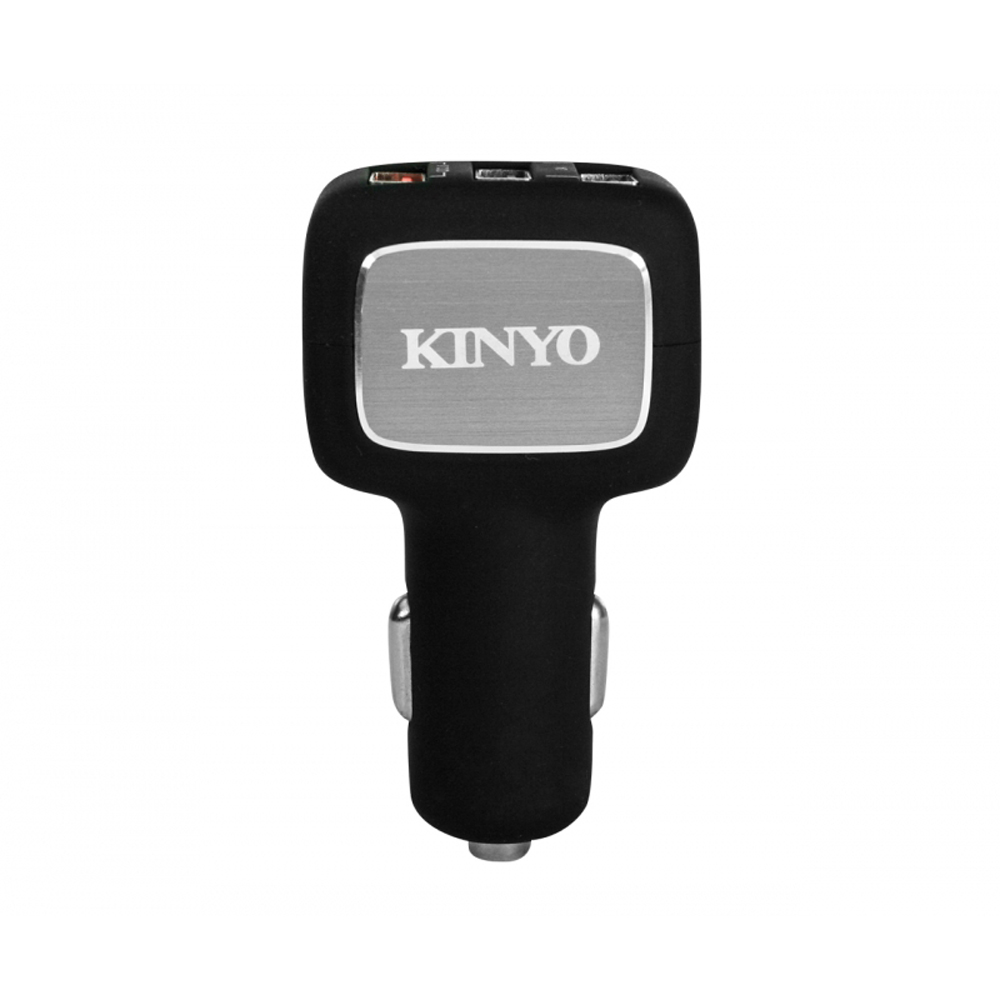 KINYO QC3.0極速USB3孔車用充電器