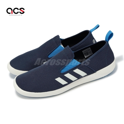 adidas 戶外鞋 Terrex B Slip-On DLX 男鞋 藍 白 抓地 套入式 郊山 健行 愛迪達 HP8646