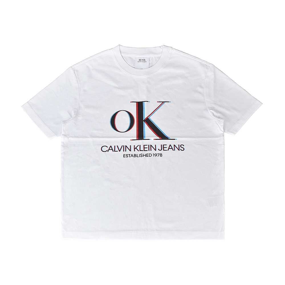 CK Calvin Klein多色OK印花LOGO純棉短T(XS/S/M/白)