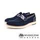 WALKING ZONE(男)雙拼異材質牛皮樂福休閒鞋 男鞋-藍色 product thumbnail 1