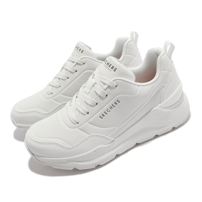 Skechers 休閒鞋 Rovina Smooth Steps 女鞋 時尚 休閒 厚底 修飾腿部線條 耐磨耐用 白 金 155460-WHT