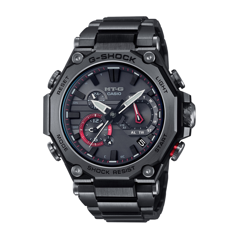 CASIO卡西歐 G-SHOCK 電波 藍牙 太陽能電力 碳纖維核心防護 多邊形錶圈 替換錶帶組 MTG-B2000BDE-1A_51mm