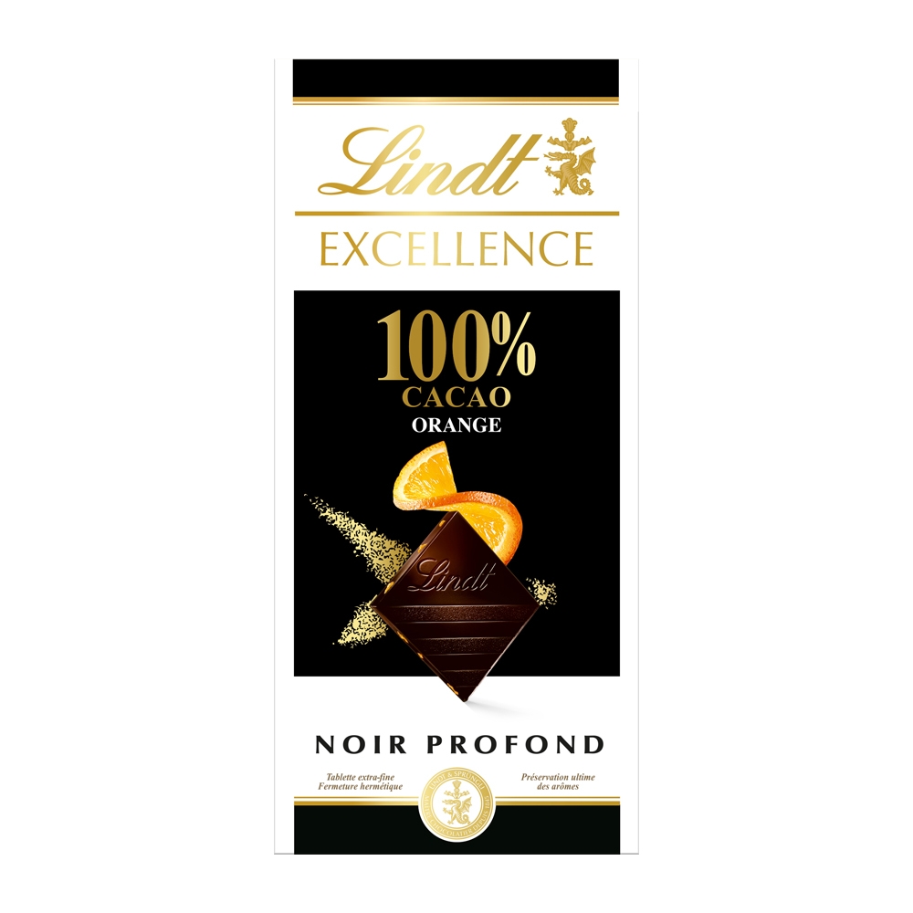 Lindt 瑞士蓮 極醇系列香橙夾餡100%黑巧克力(50g)-效期2024/07/31