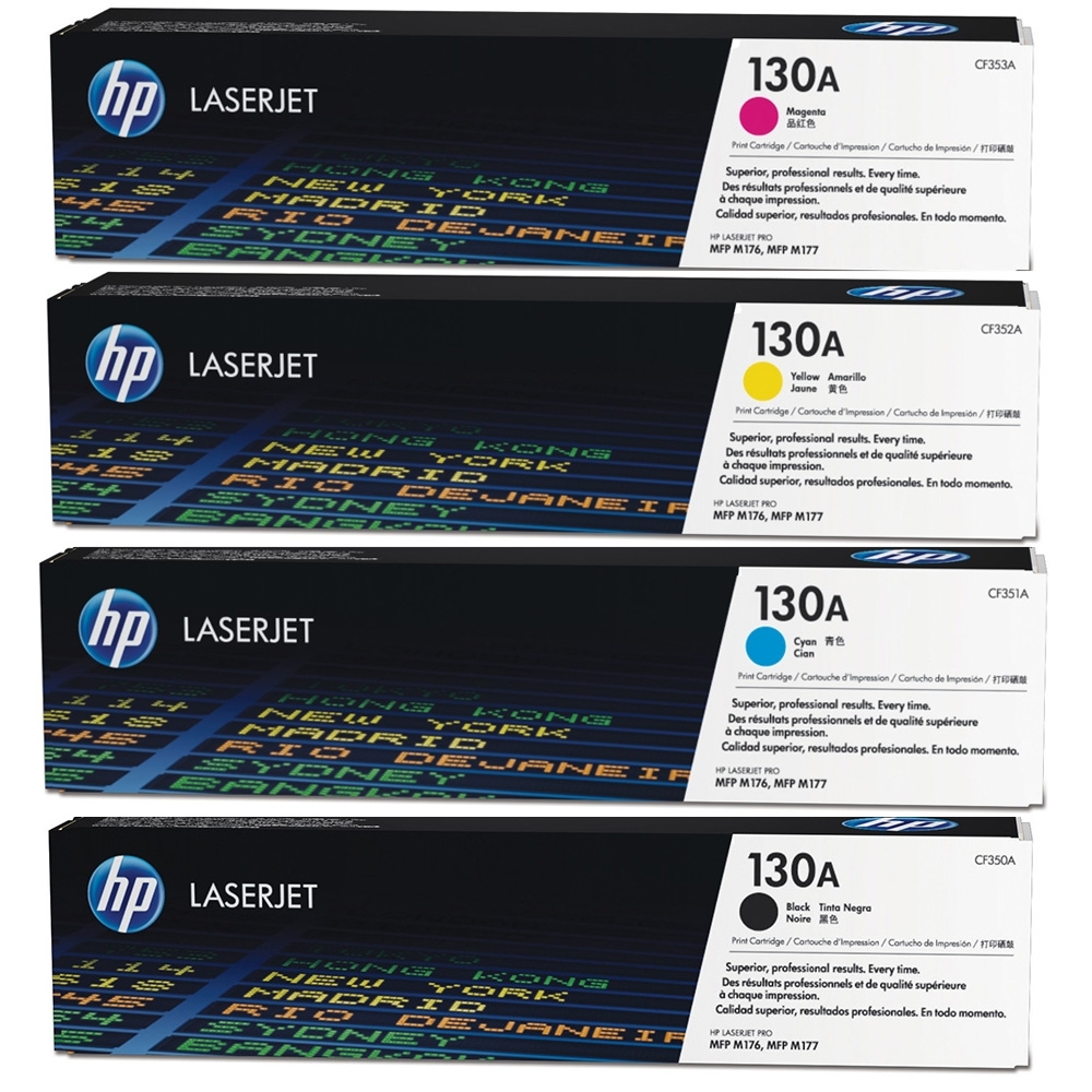 四色組 HP CF350A+CF351A+CF352A+CF353A(130A) 原廠碳粉匣 適用HP LJ Pro M153/M176/M177