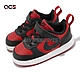 Nike 童鞋 Court Borough Low Recraft TD 小童 學步鞋 黑 紅 皮革 親子鞋 DV5458-600 product thumbnail 1