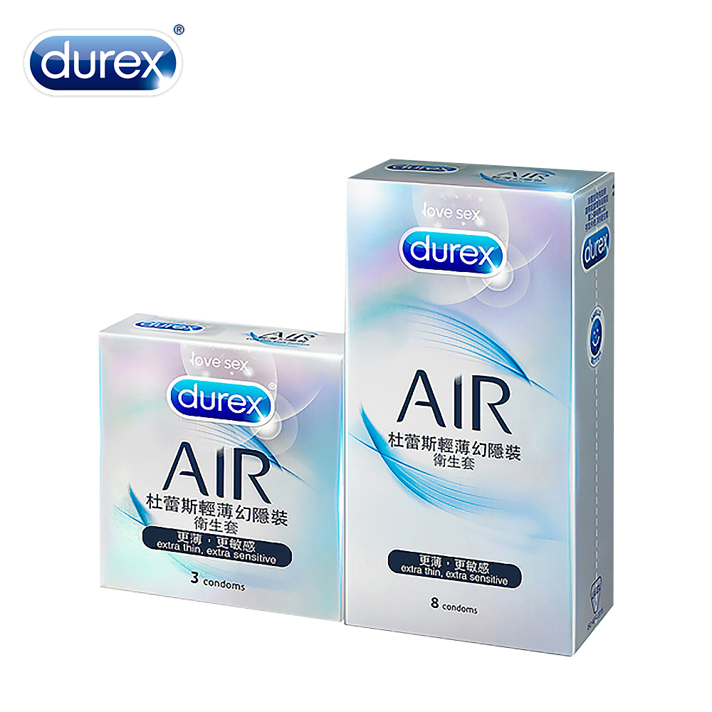 Durex 杜蕾斯 AIR輕薄幻隱裝衛生套 8入+輕薄幻隱裝3入