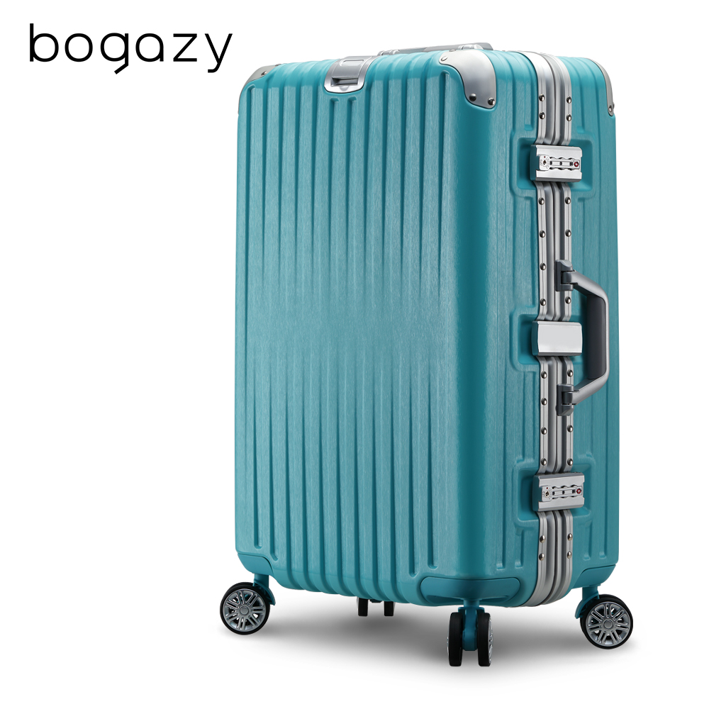 Bogazy 浪漫輕旅 29吋鋁框拉絲紋行李箱(蒂芬妮藍)