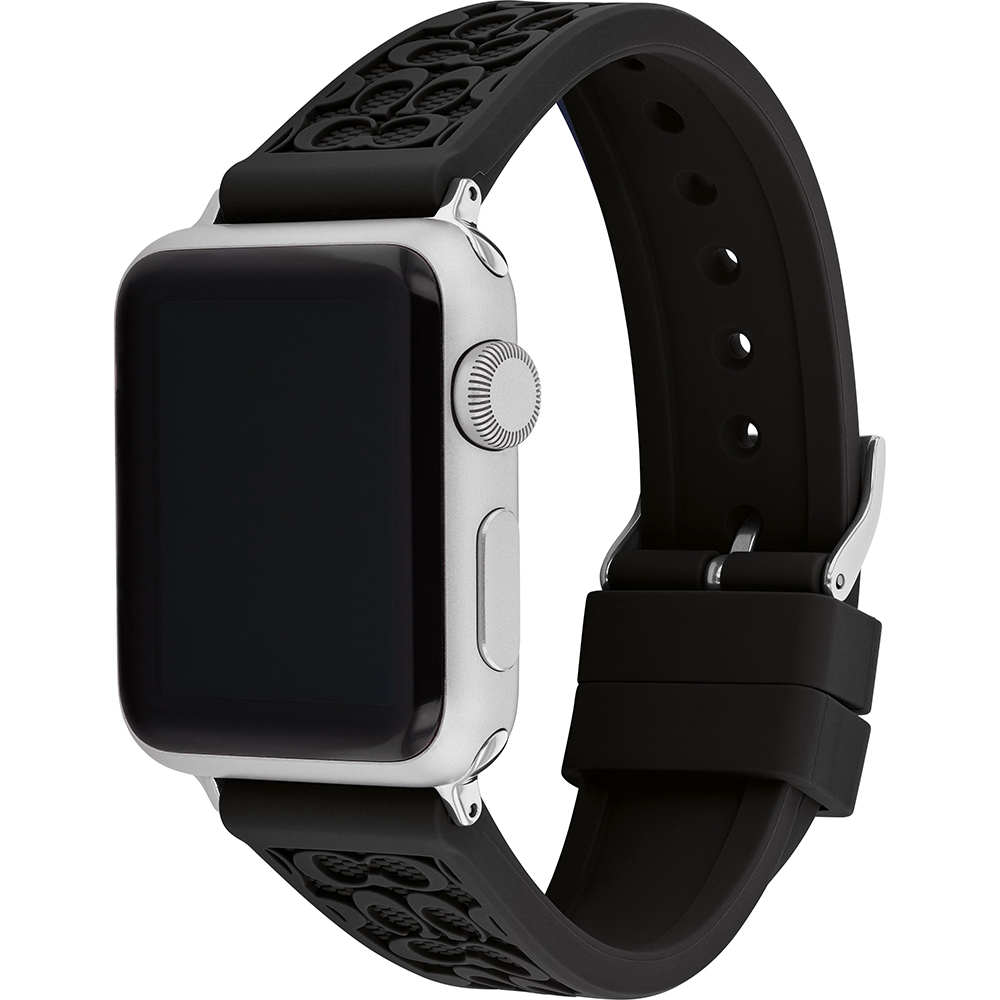 COACH Apple Watch 錶帶 38/40mm 適用 矽膠錶帶 母親節禮物 送禮推薦- 黑色(不含手錶)