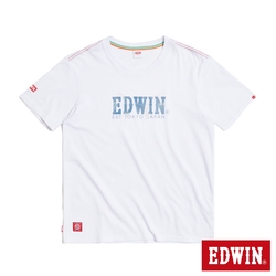 EDWIN 丹寧感印花短袖T恤-男-白色