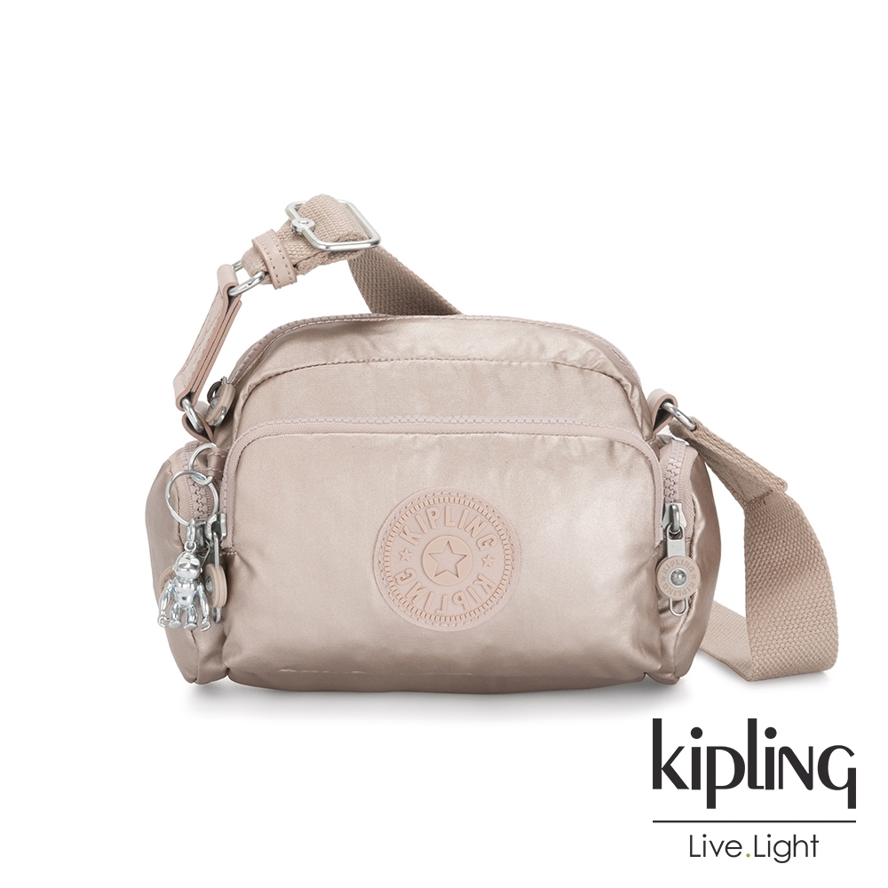 Kipling 都會氣質金屬金好收納隨身斜背包-JENERA MINI