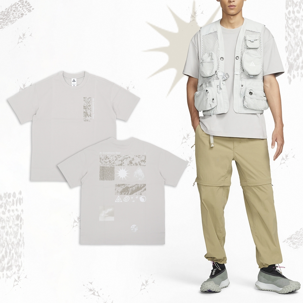 Nike 短袖 ACG Tee 男款 灰 寬版 棉T 塗鴉 短T 重磅 印花  FJ1126-012