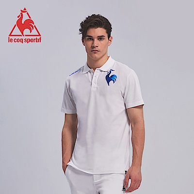 le coq sportif 法國公雞牌左胸公雞繡花短袖POLO衫 男-白