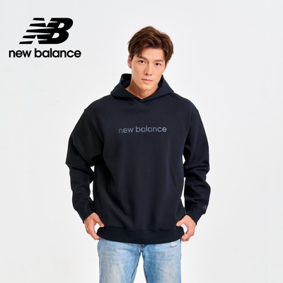 【New Balance】 太空棉感內刷毛連帽上衣_男性_黑色_MT41571BK