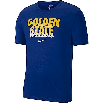 Nike As Gsw M Dry Tee Es Lockup [CK8954-495] 男 短袖上衣 金州勇士隊 深藍