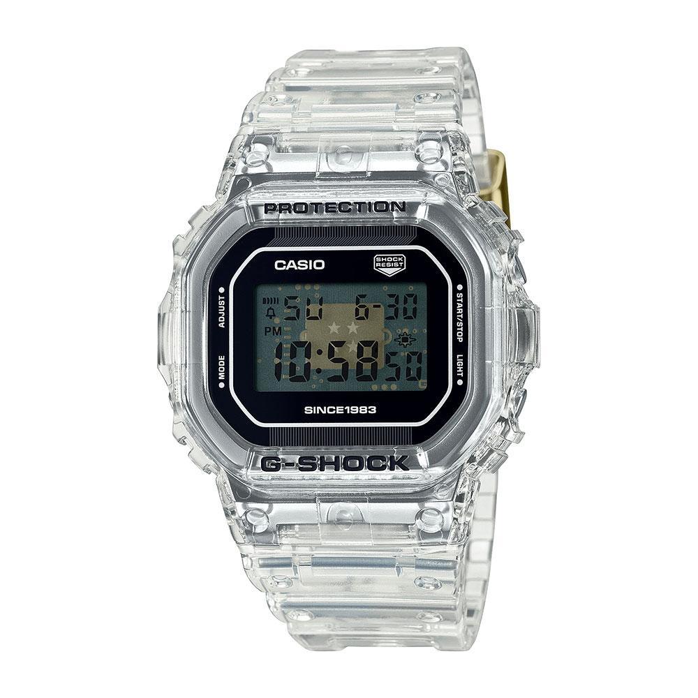 CASIO卡西歐G-SHOCK 40週年限定獨特透視錶面半透明經典方型DW-5040RX