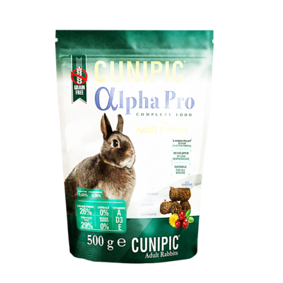【西班牙CUNIPIC】頂級專業照護系列-無穀成兔飼料500g x2包