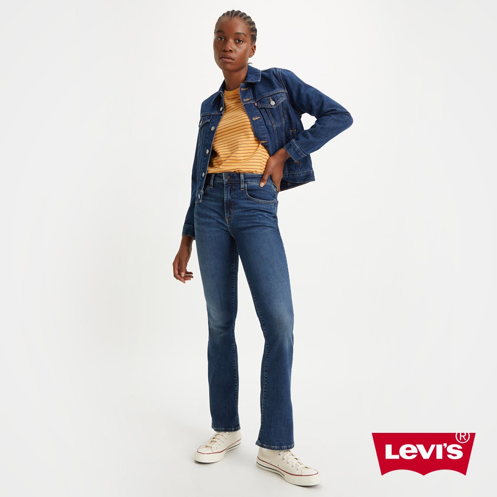 Levis 女款 725高腰修身靴型牛仔長褲/ 精工深藍染水洗 / 天絲棉 / 彈性布料