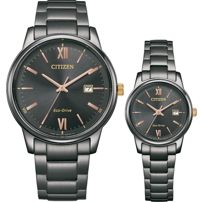 CITIZEN 星辰 光動能情侶手錶 對錶 送禮推薦-黑 BM6976-72E+EW2316-79E