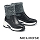 短靴 MELROSE 美樂斯 率性時髦反摺毛線布拼接牛皮厚底短靴－灰 product thumbnail 1