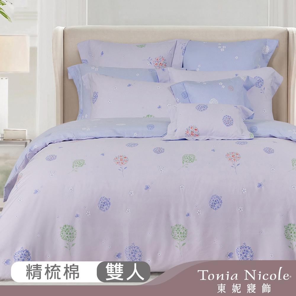 Tonia Nicole 東妮寢飾 春日圓舞曲環保印染100%精梳棉兩用被床包組(雙人)