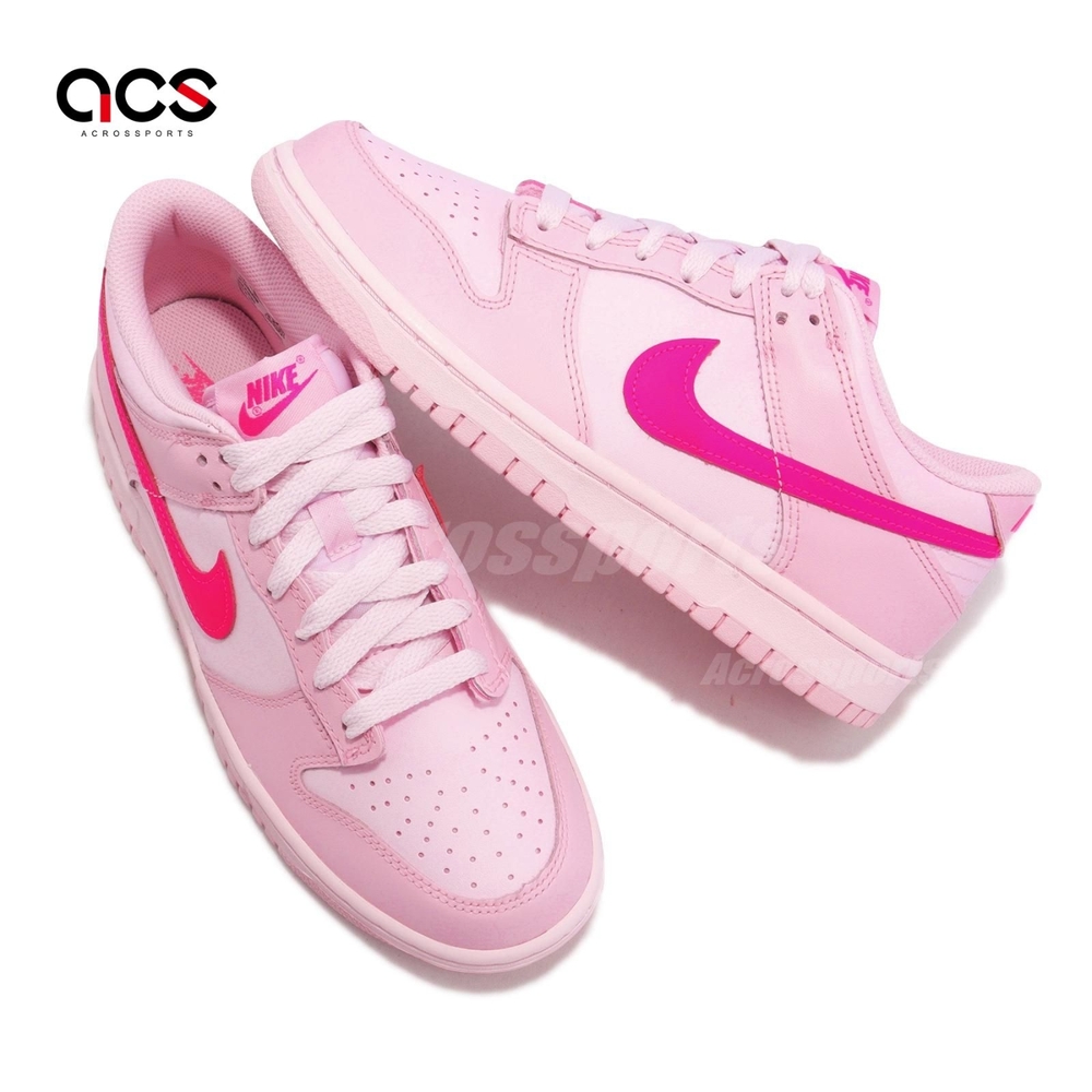 Nike 休閒鞋Dunk Low GS 大童女鞋Triple Pink 粉紅頑皮豹低筒DH9765