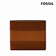 FOSSIL Everett 真皮拼色翻轉證件格短夾-棕色 ML4397210  (禮盒組附鐵盒) product thumbnail 1