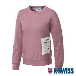 K-SWISS  Sweatshirt 刷毛圓領上衣-女-莓粉