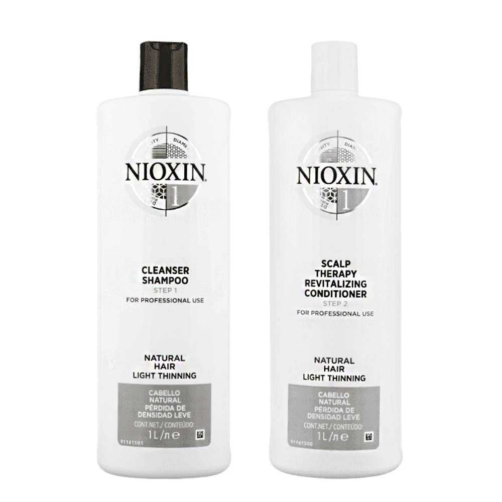 NIOXIN儷康絲 賦活 #1頭皮潔淨露1000ml+#1頭皮理療霜1000ml