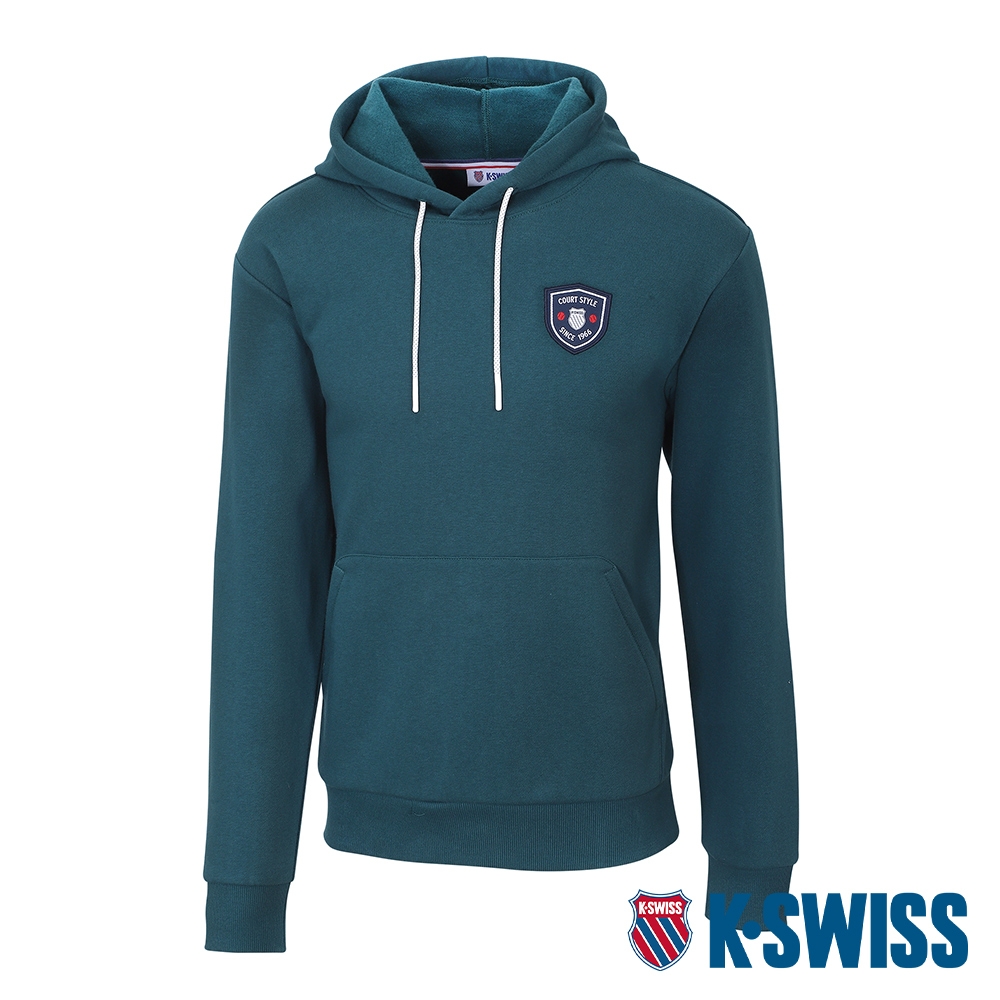 K-SWISS  Hoodie 刷毛連帽上衣-男-深綠