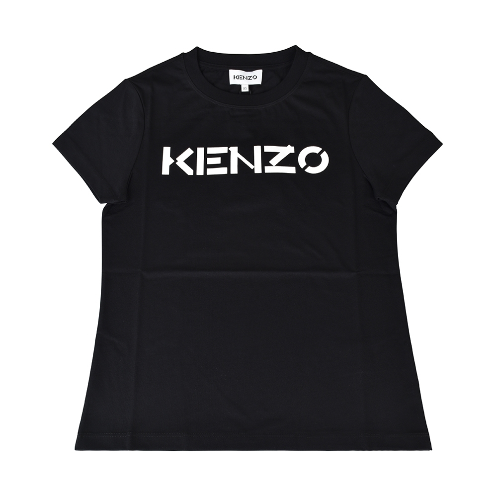 KENZO白字印花LOGO純棉女士短T(XS/S/M/L/黑)