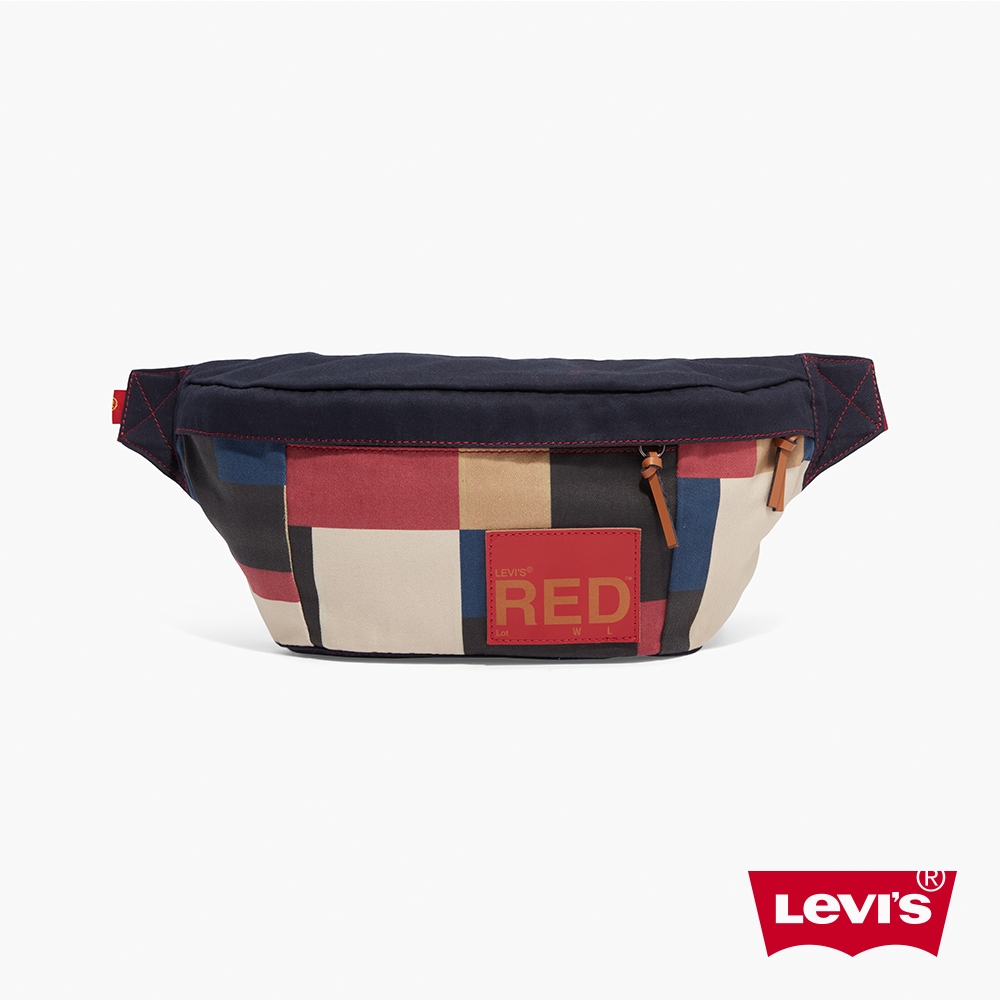 Levis Red工裝手稿風 男女同款 馬賽克拼接肩背包 / 質感皮標