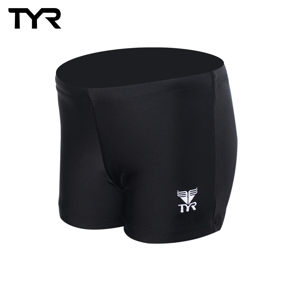 美國TYR 兒童四角黑色訓練款泳褲 Solid Boxer Trunk