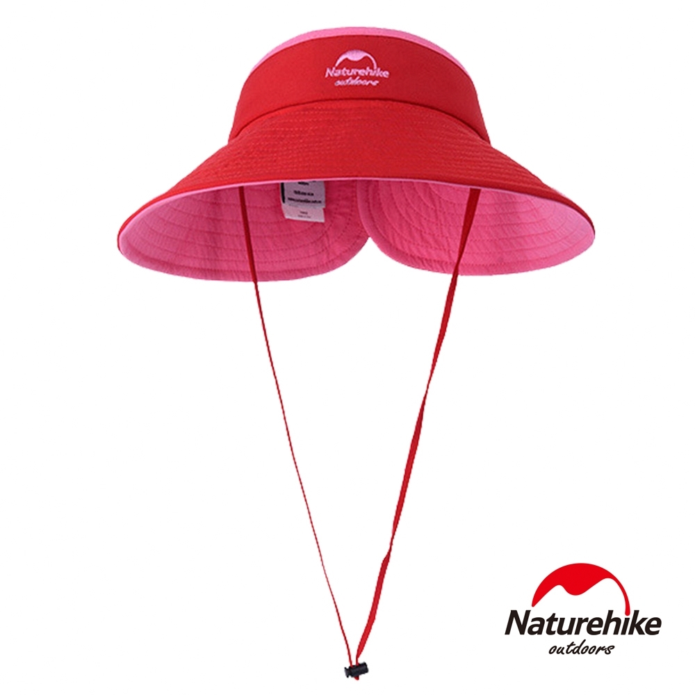 Naturehike 兩面可戴 雙色摺疊空頂遮陽帽 紅粉