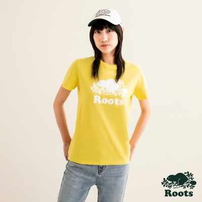 Roots 女裝- COOPER BEAVER短袖T恤-黃色