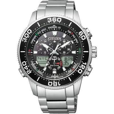 CITIZEN 星辰錶 世界時間 雙顯錶 光動能(JR4060-88E)44mm