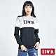 EDWIN 配色拼接LOGO長袖T恤-女-黑色 product thumbnail 1