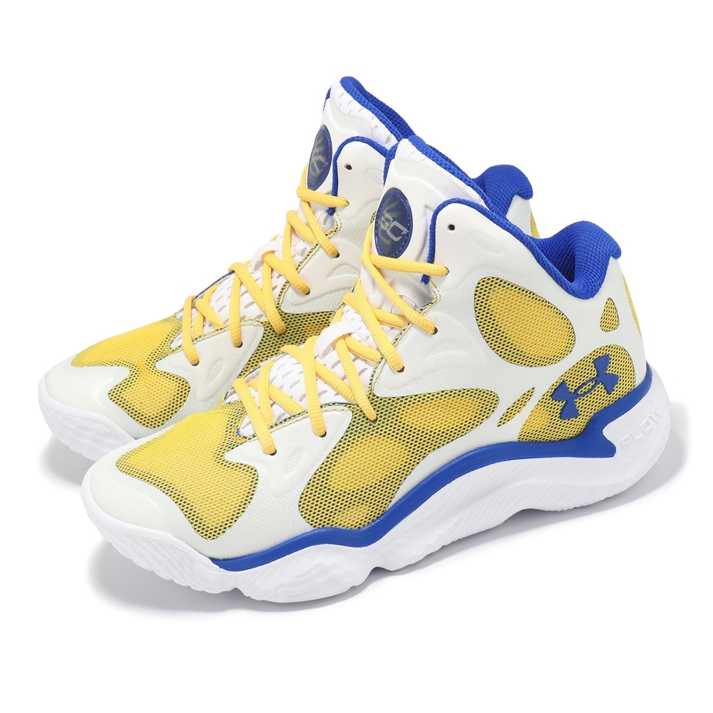 Under Armour 籃球鞋 Curry Spawn Flotro 男鞋 白 黃 咖哩 回彈 抓地 運動鞋 UA 3026640100