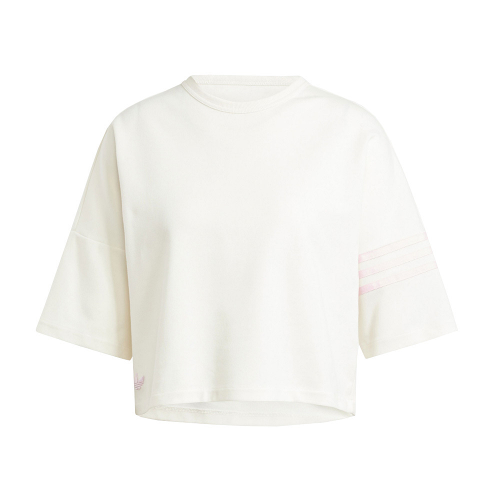 Adidas NEUCL Tee IU2500 女 短袖 上衣 運動 休閒 三葉草 寬鬆 棉質 舒適 白粉