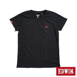 EDWIN 第九代基本LOGO短袖T恤-女-黑色
