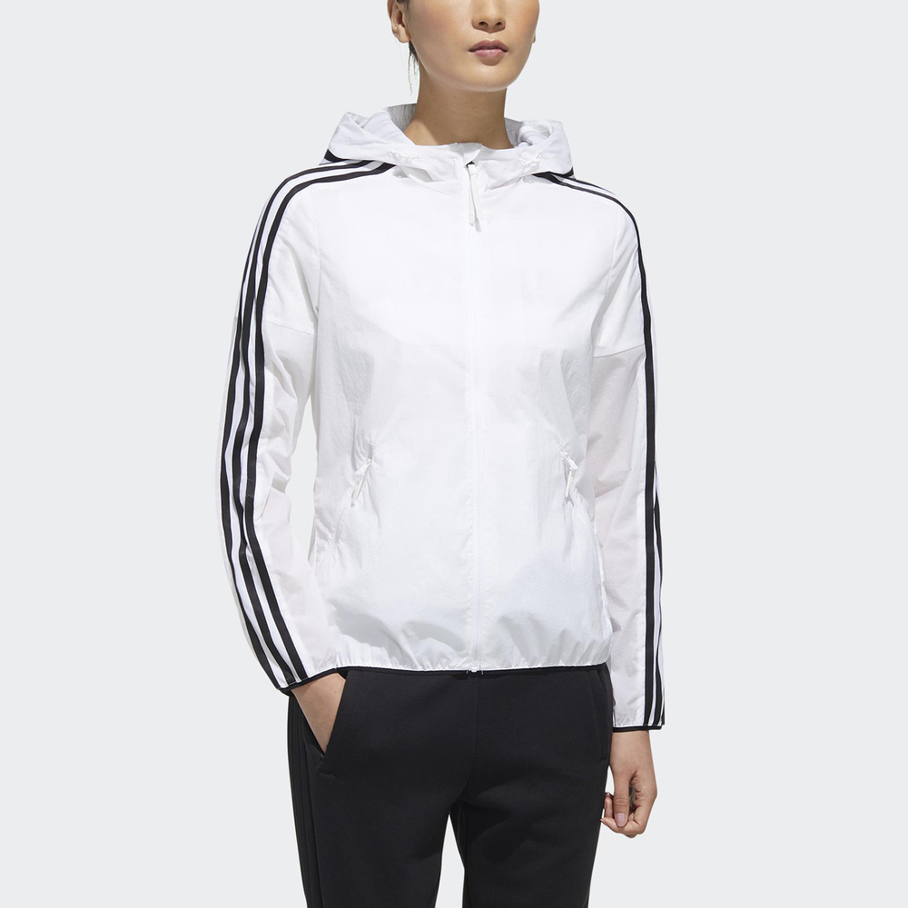 Adidas Windbreaker 3s FT2881 女 連帽 外套 風衣 亞洲版 運動 訓練 休閒 修身 白黑