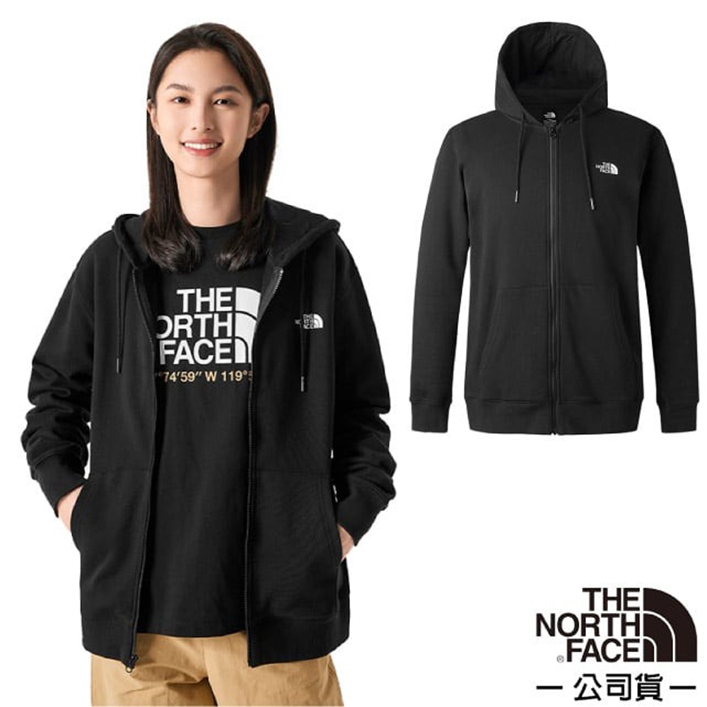 【The North Face】男女 U TNF FULL ZIP KNIT TOP 機能性保暖透氣長袖連帽外套.夾克_83OR-JK3 黑